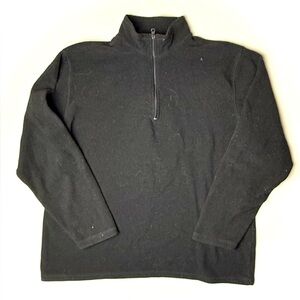 Old Navy Fleece Jacket Mens XL Black Full‎ Zip Pockets Collar Long Sleeve Spring